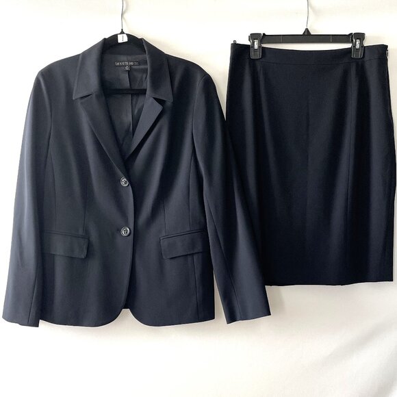 Lafayette 148 New York Jackets & Blazers - Lafayette 148 New York Womens Blue Workwear Classic Skirt Suit Blazer Size 12